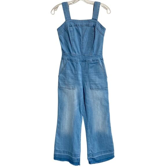 Dollhouse Juniors' Cropped Wide-Leg Denim Overalls 3 - Picture 2 of 14